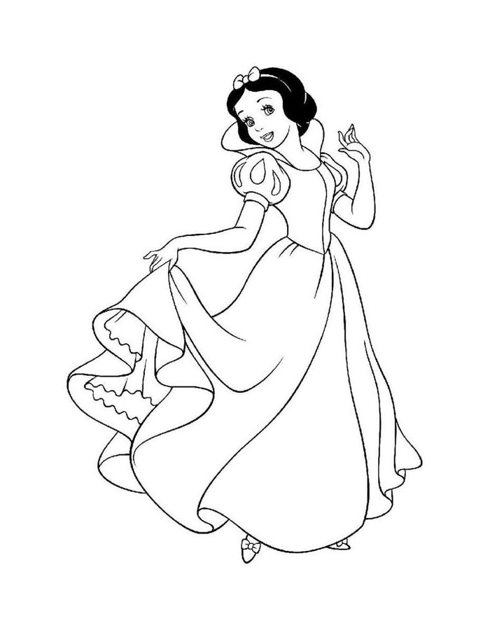 Dancing Snow White Coloring Page