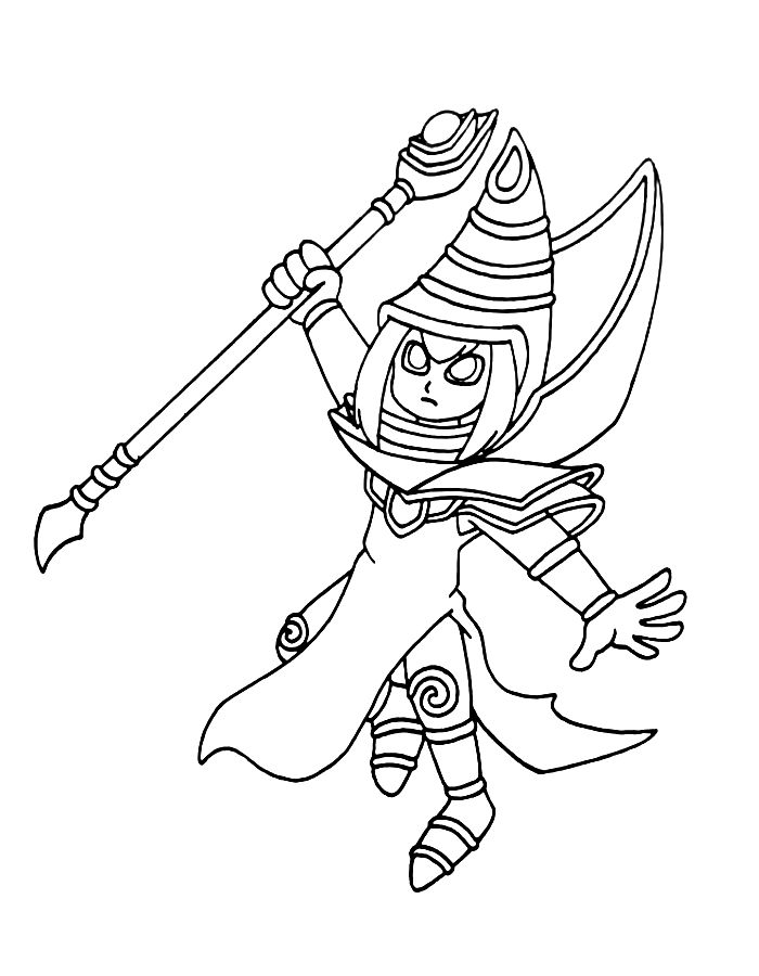 Dark Magician From Yugioh Coloring Page