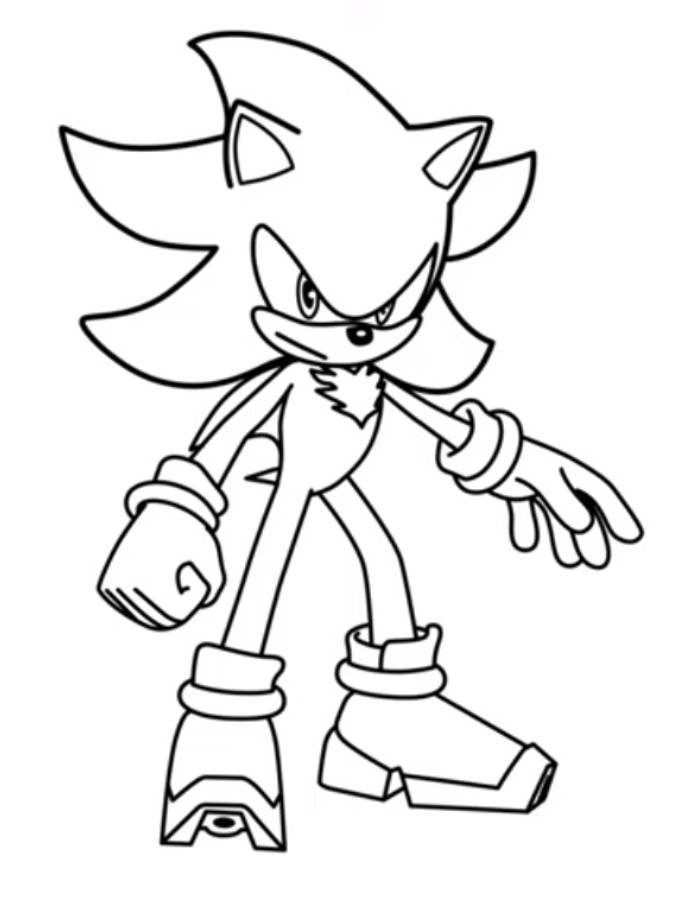 Dark Shadow Shadow The Hedgehog Coloring Page