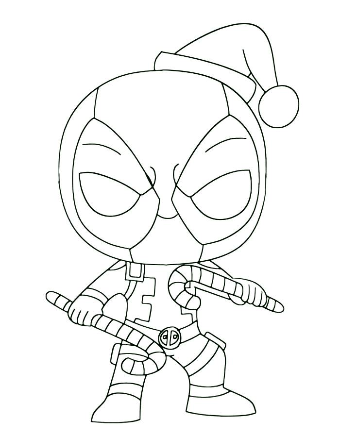 Deadpool Christmas Version Coloring Page