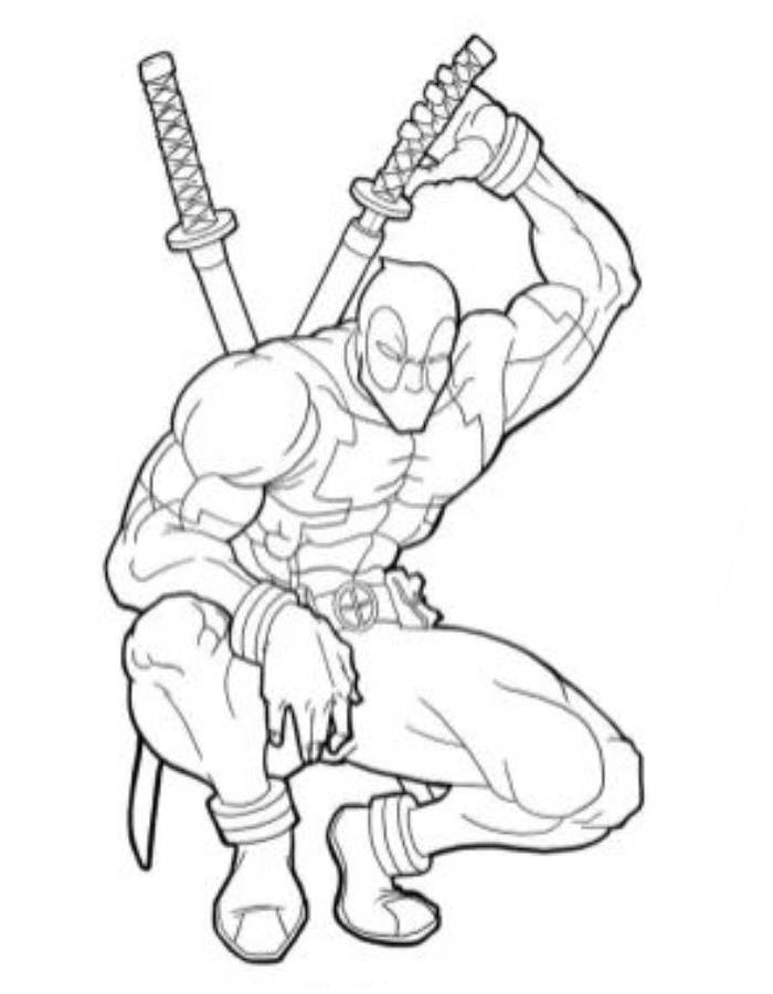 Deadpool Coloring Page