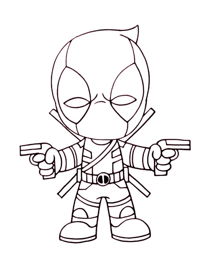 Deadpool Drawing For Kids Coloring Page