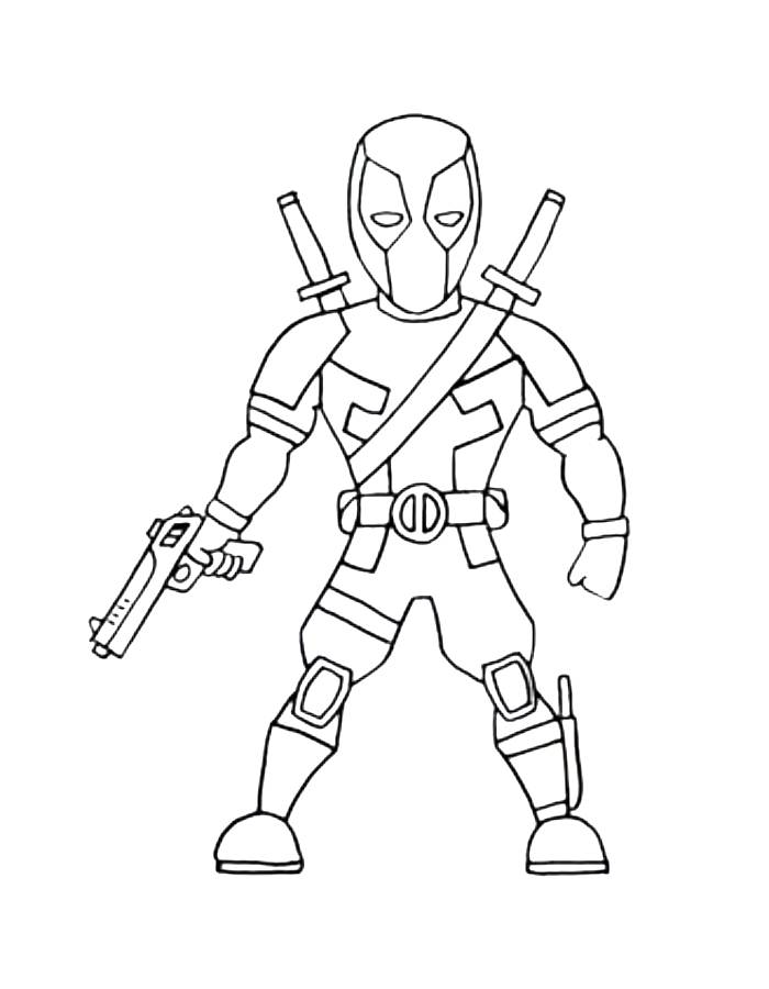 Deadpool Drawing Coloring Page