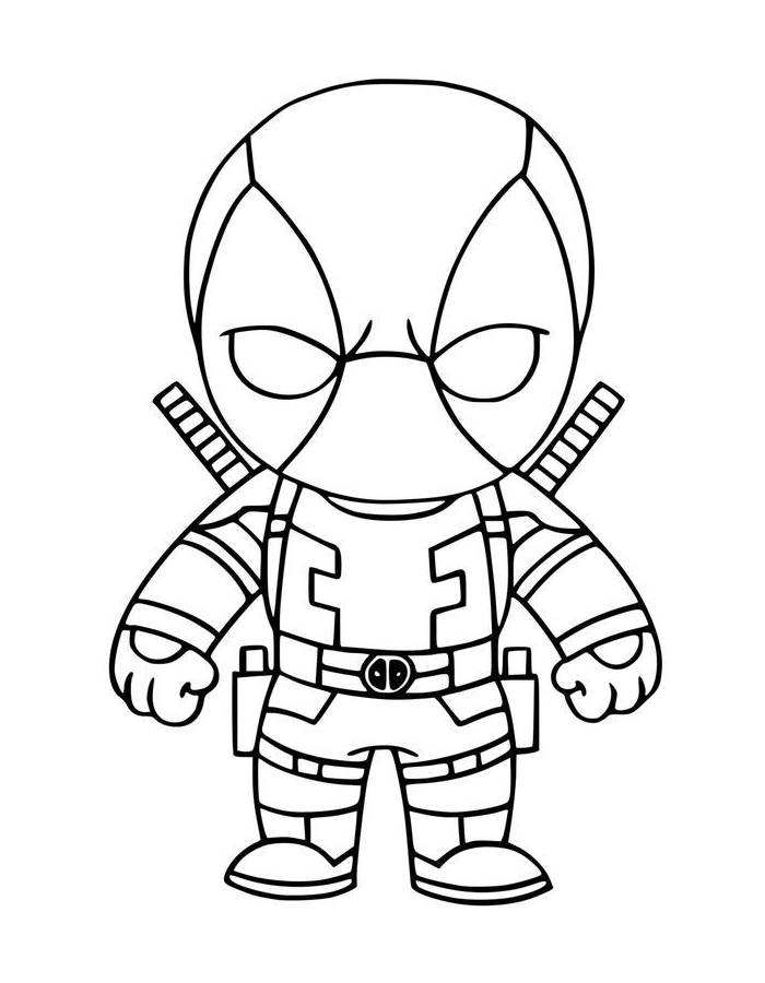 Deadpool Picture To Color Coloring Page