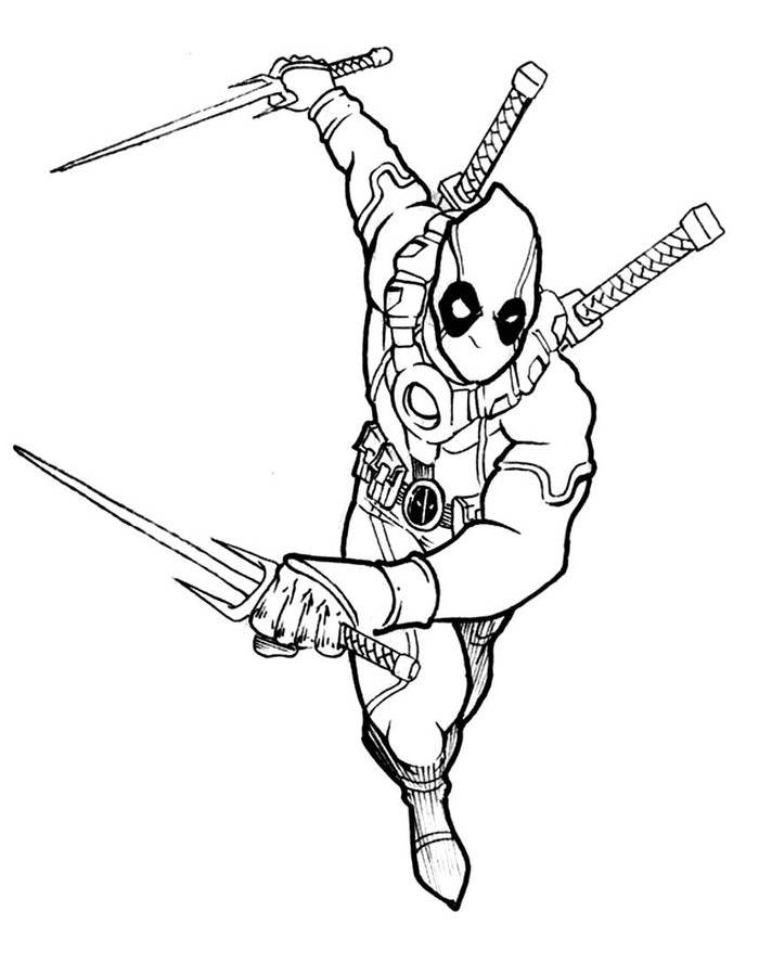 Deadpool Printable Images Coloring Page