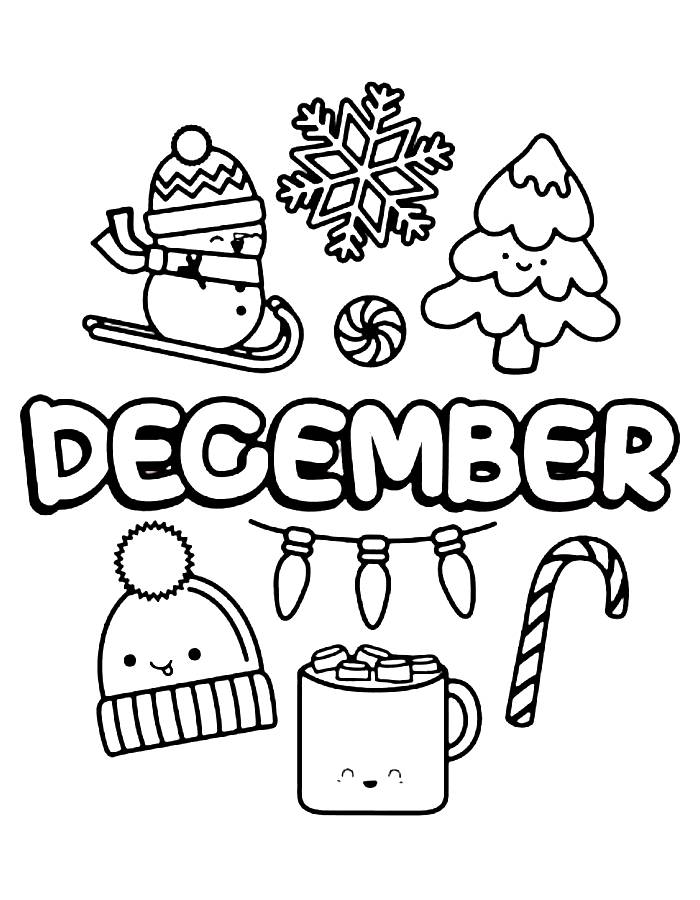 December Drawing Coloring Page