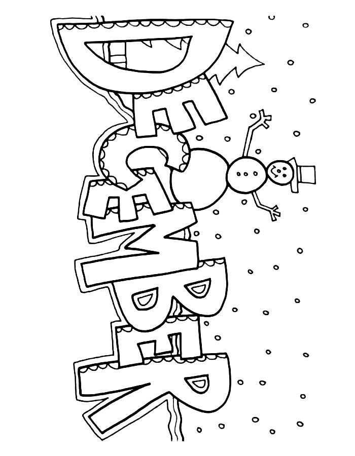 December Months Of The Year Worksheet Coloring Page