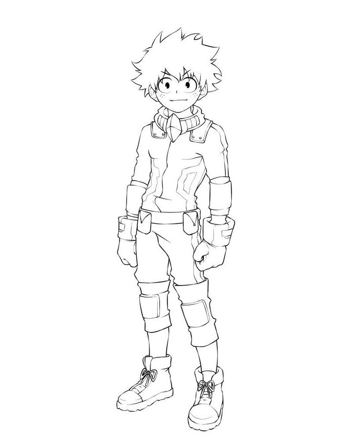 Deku Line Art Coloring Page