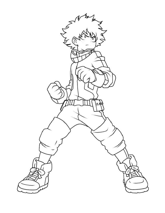 Deku Outline Coloring Page