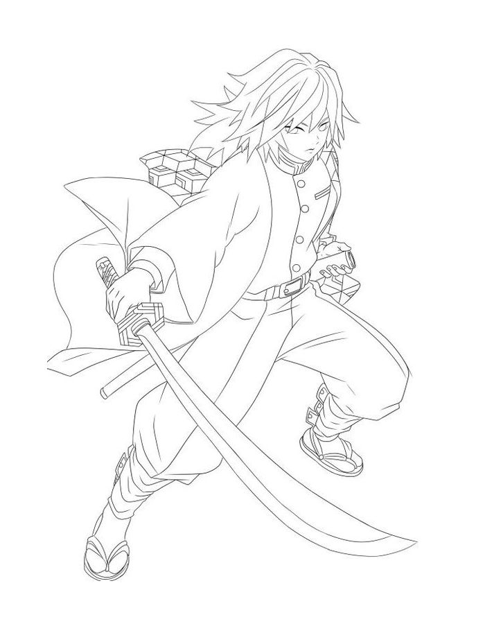 Demon Slayer Naruto Sketch Drawing