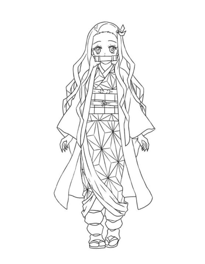 Demon Slayer Nezuko Coloring Page