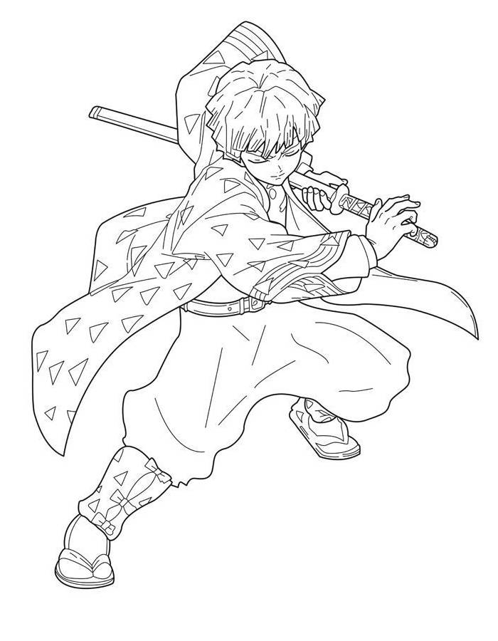 Demon Slayer Zenitsu Art Demon Slayer Zenitsu Art Coloring Page