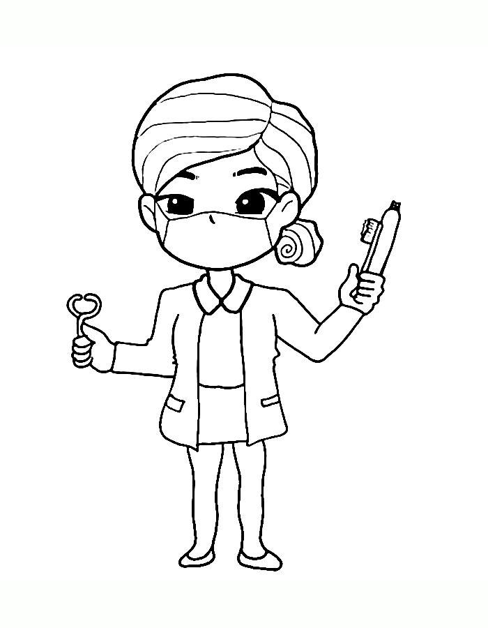 Dentist For For Kids Coloring Page