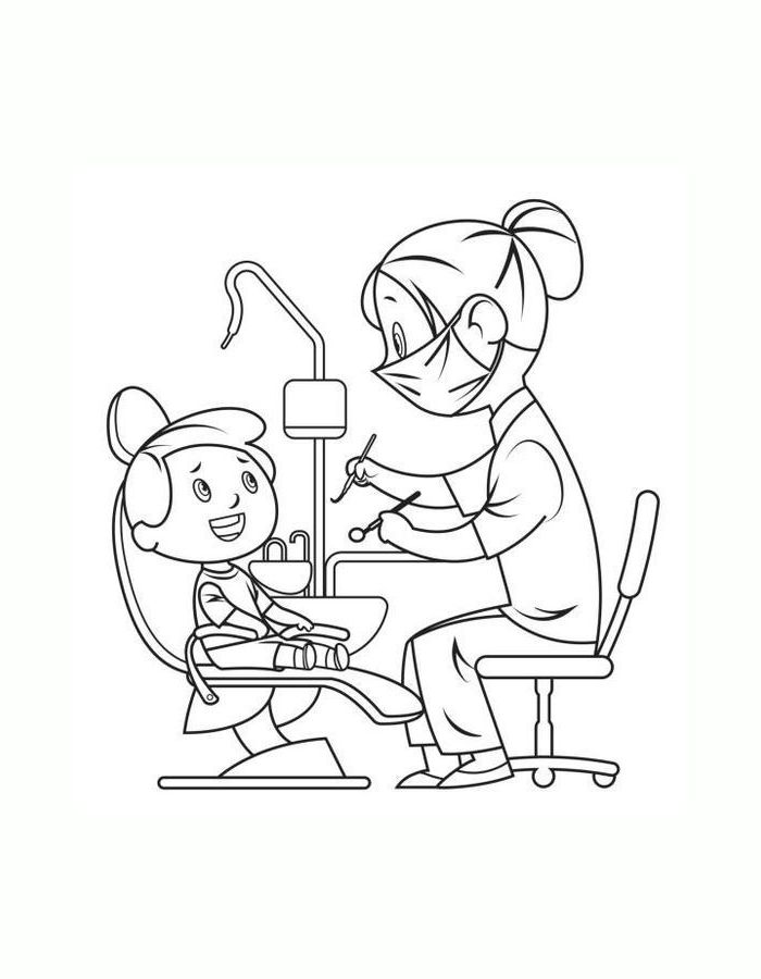 Dentist Line Art Pdf Coloring Page