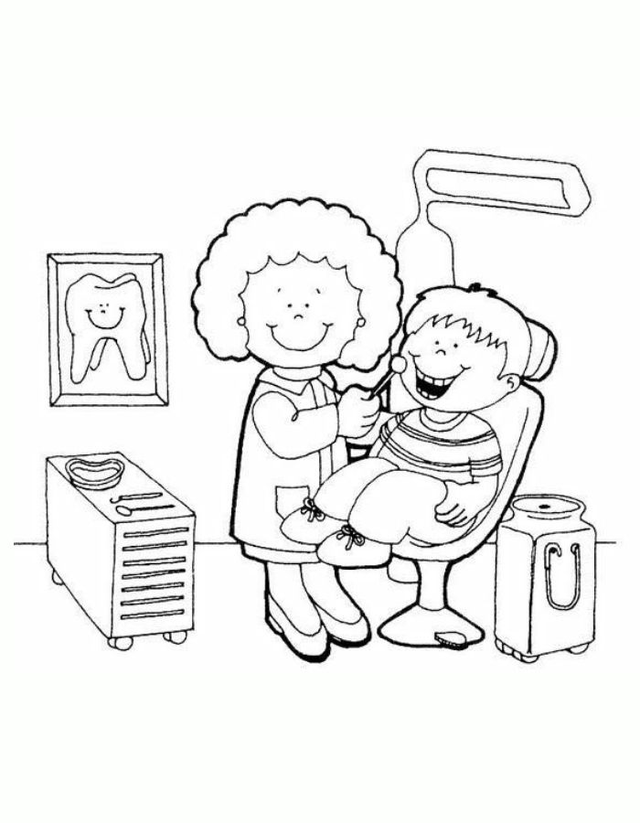 Dentist Printable Image Coloring Page