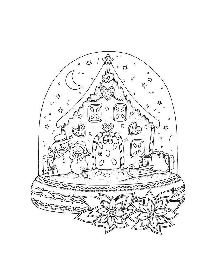 Detailed Snow Globe Coloring Page