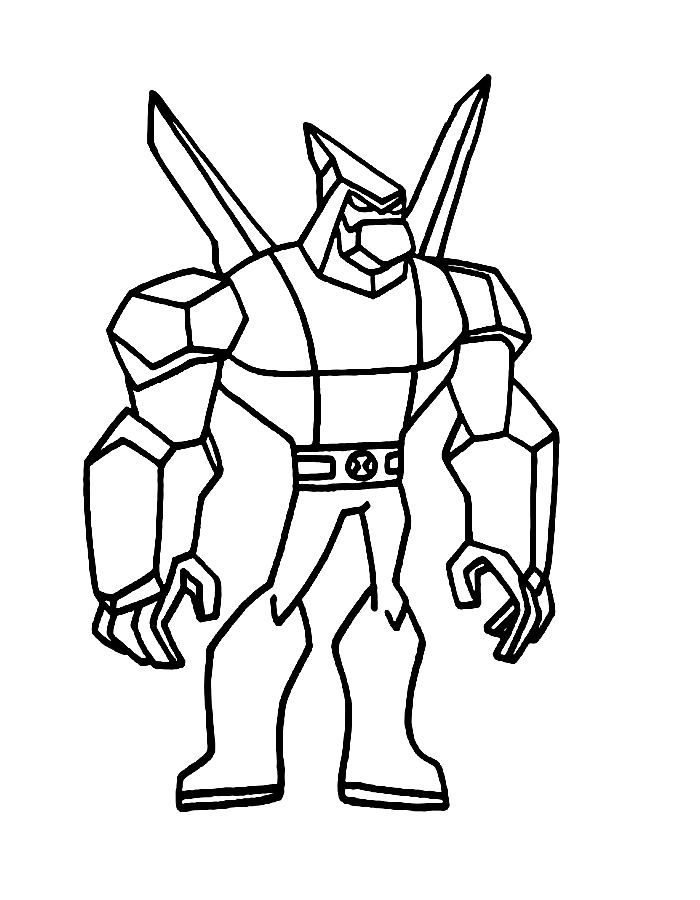 Diamondhead From Ben 10 Omniverse Coloring Page