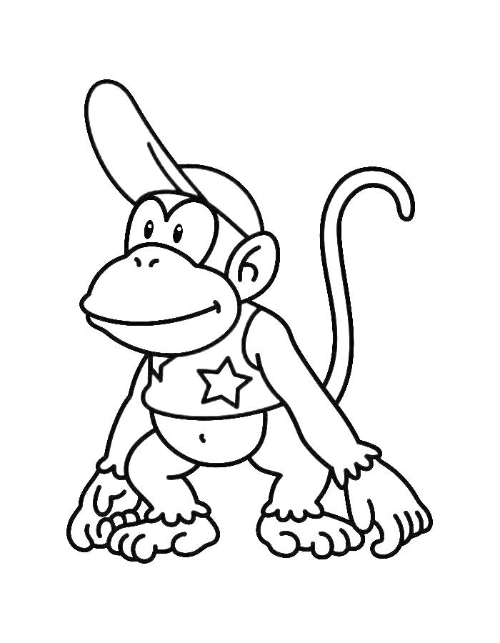 Diddy Kong Coloring Page