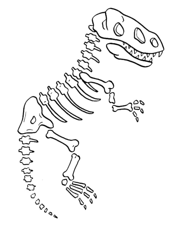 Dinosaur Fossil Coloring Page