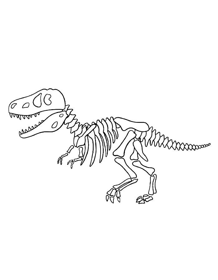 Dinosaur Skeleton Coloring Page