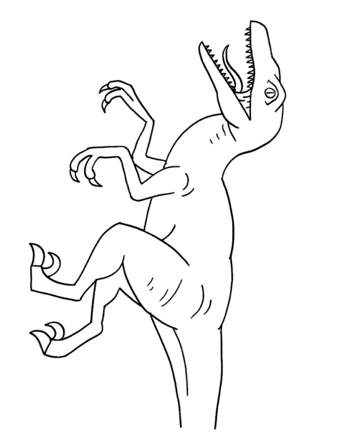 Dinosaur Velociraptor Coloring Page