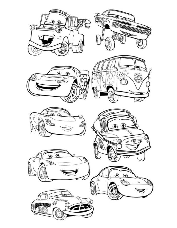 Disney Cars Coloring Pages Free Printable PDF 