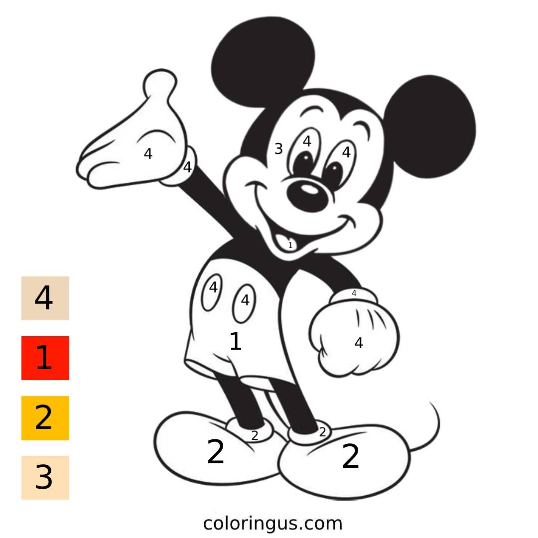 Disney Color By Number Coloring Page