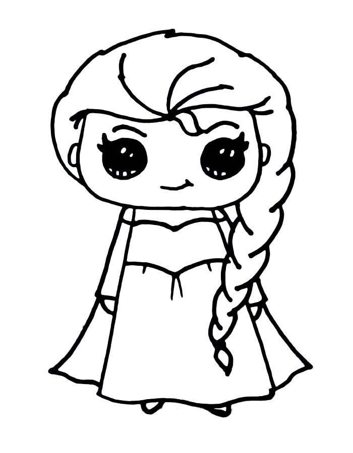 Disney Elsa Frozen Cute Printable Pdf Coloring Page