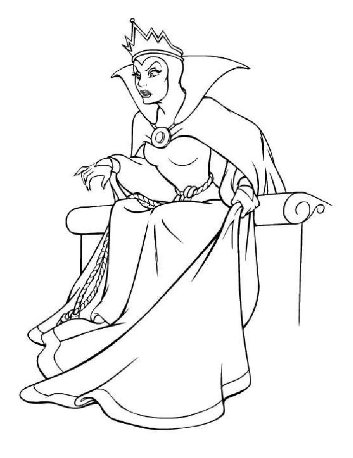 10 Evil Disney Queen Coloring Pages for Villain Fans