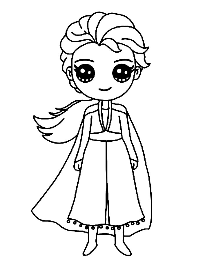 Disney Frozen Princess Elsa For Kids Coloring Page