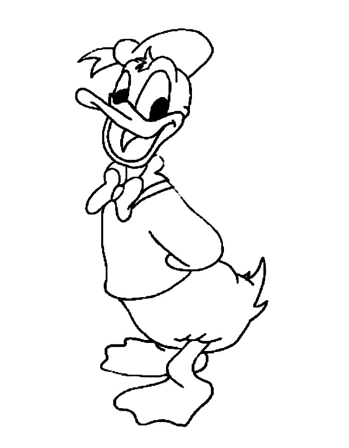 Donald Duck Drawing Coloring Page