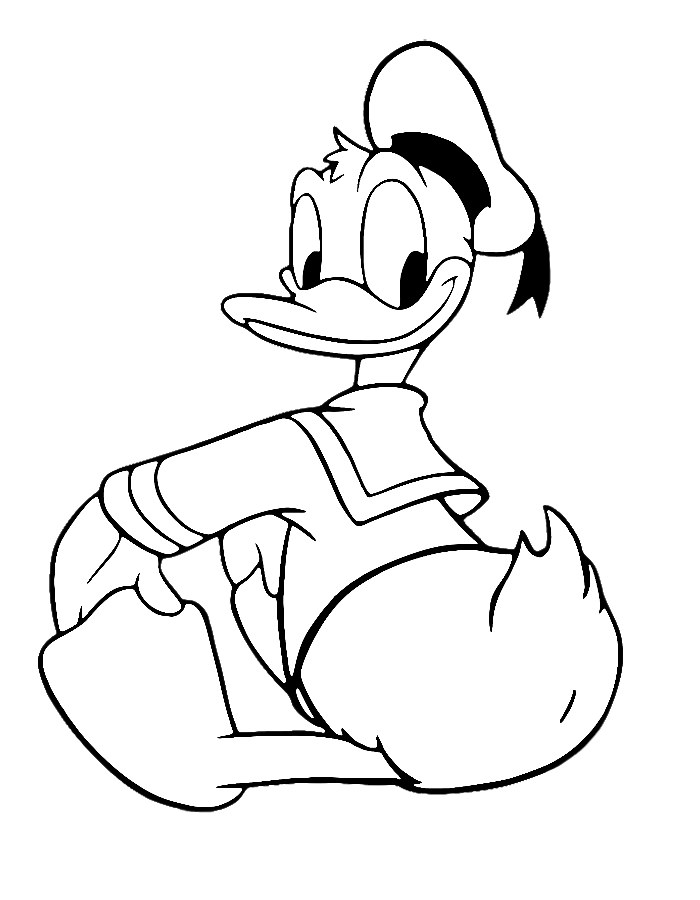 Donald Duck Line Art Coloring Page