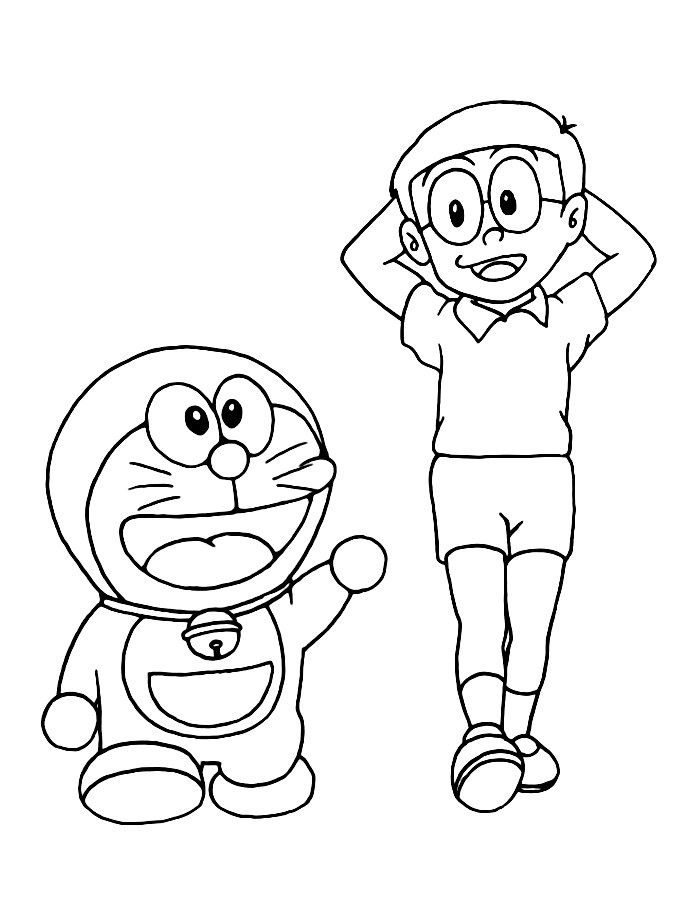 Doraemon And Nobita Coloring Page