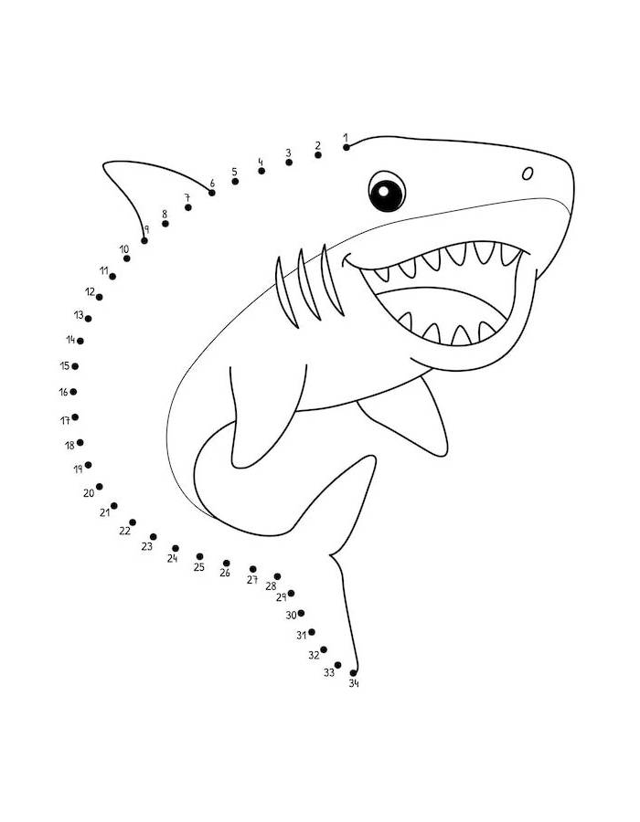 Dot To Dot Megalodon Animal