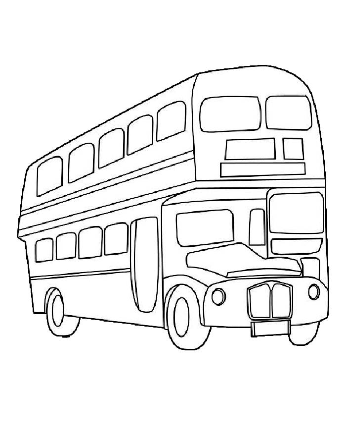 double decker bus coloring page