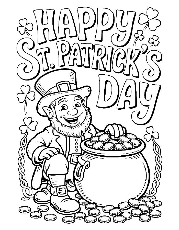 Download A Free Happy St. Patrick's Day Art Coloring Page