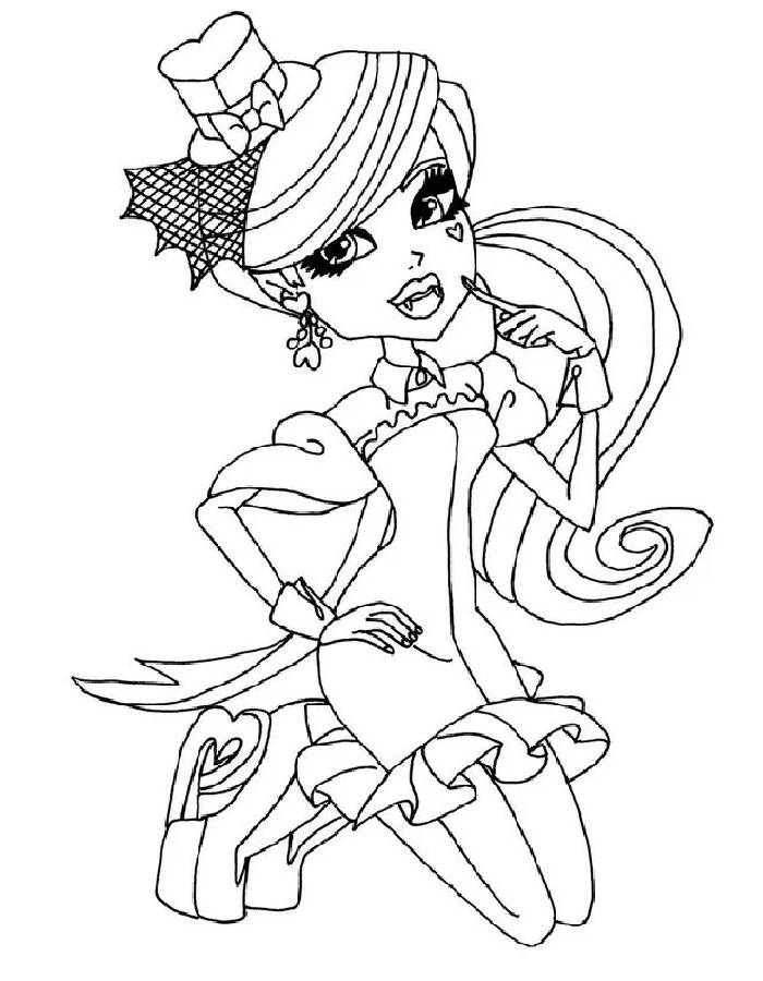 Draculaura Monster High Doll Coloring Page