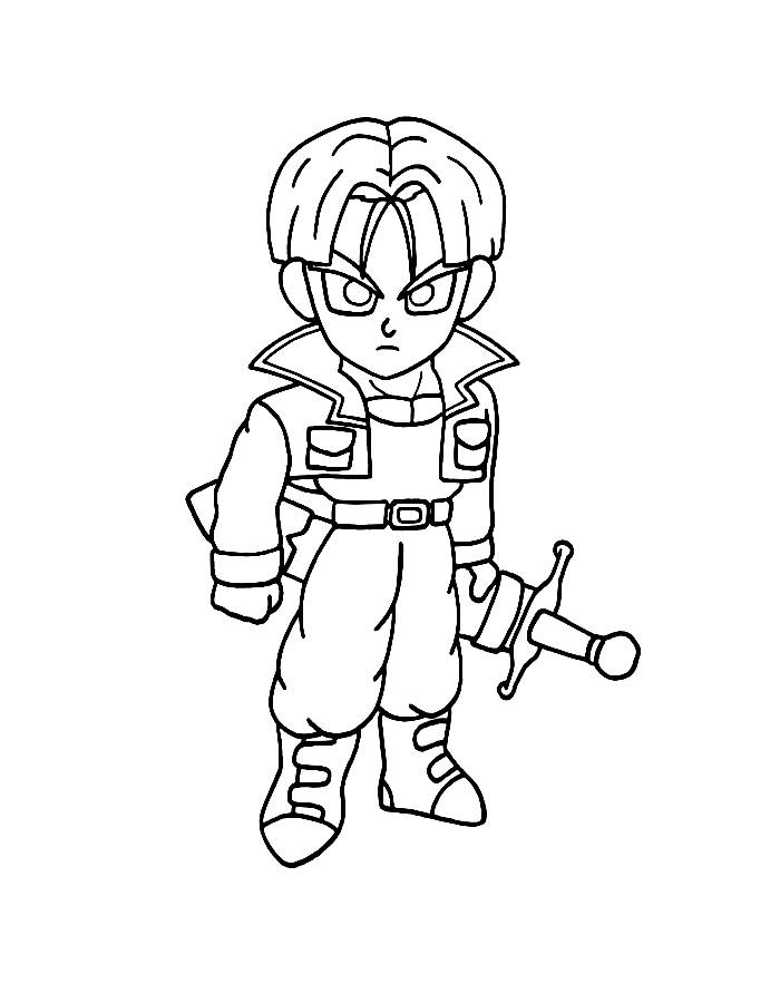 Dragon Ball Z Future Trunks Coloring Page