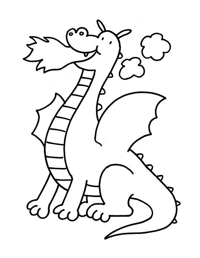 Dragon for preschoolers coloring page