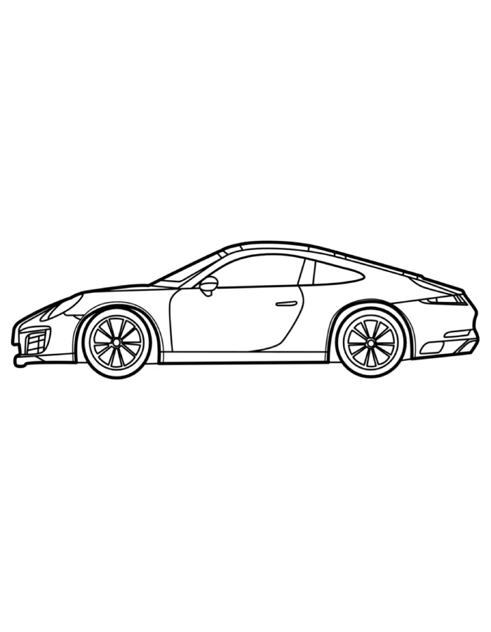 Drawing A Porsche 911 Coloring Page