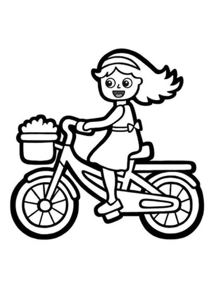 Drawing Bicycle For Kids Coloring Page