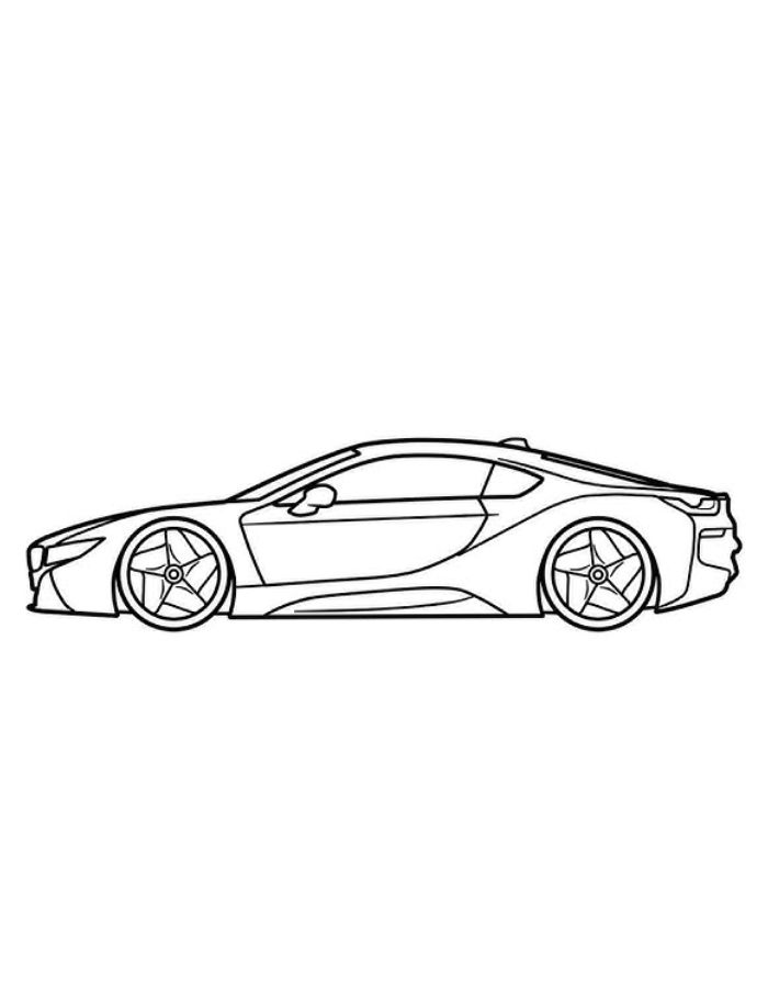 Drawing Bmw I8 2014 Car Easy Coloring Page