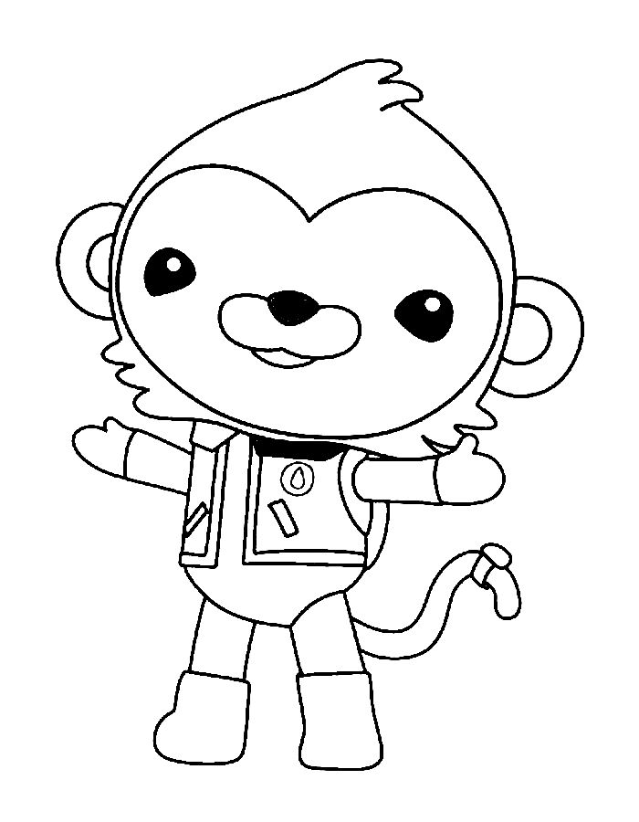 Drawing Paani The Monkey Coloring Page