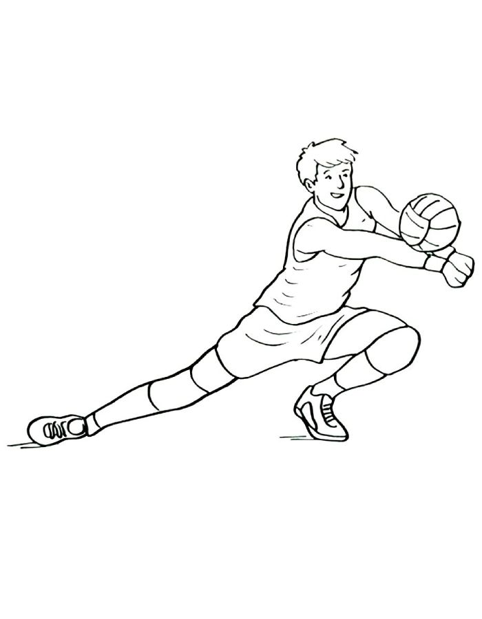 Drawing Volleyball Player Coloring Page