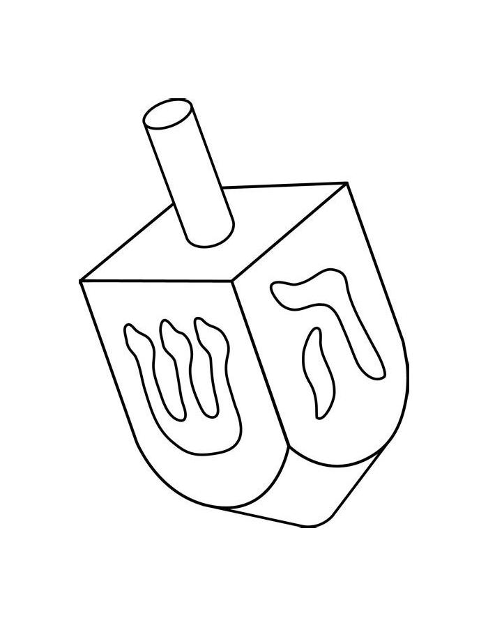 Dreidel Line Art Coloring Page