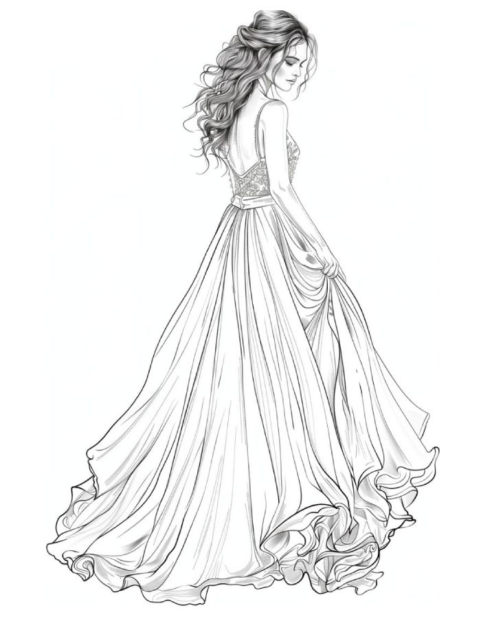 Dress For Adults Coloring Page