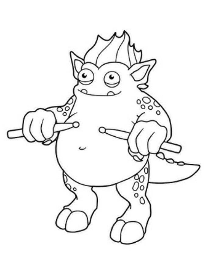 Drumpler Singing Monster Coloring Page