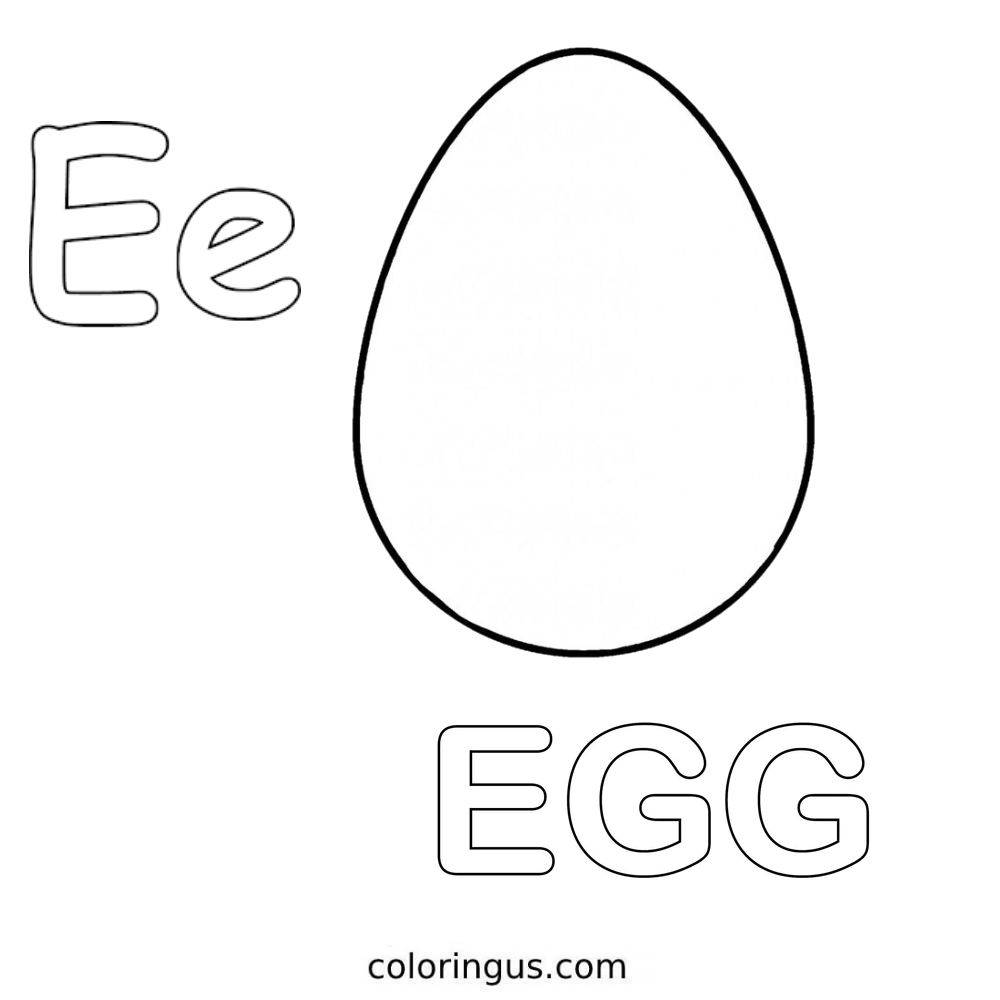 E For Egg Coloring Page