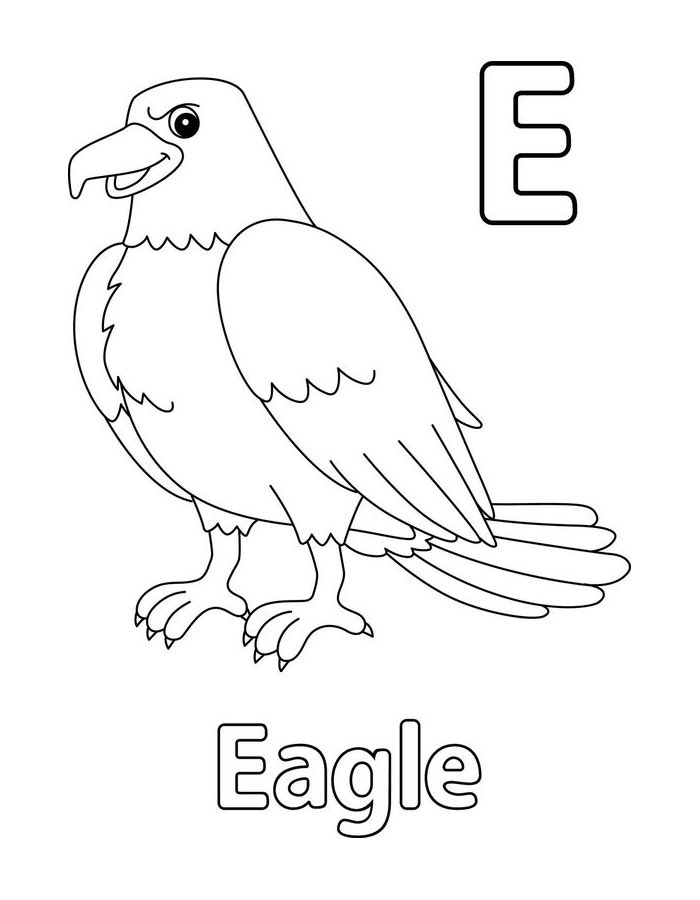 E Is For Eagle Coloring Page