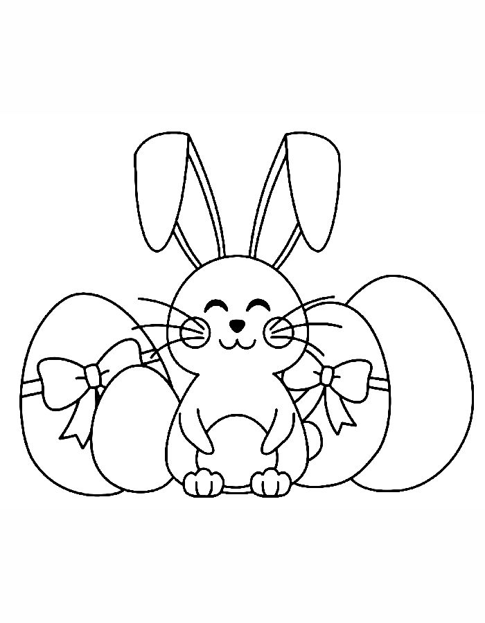 Easter Bunny Drawing Printable Coloring Page